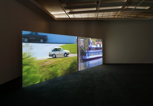 Mark Soo. Several Circles, 2010. Dual-screen digital video installation or 35mm film installation. HD transferred to 35mm film transferred back to HD, sound, looped (5:45min). Commissioned by the Or Gallery, Vancouver. Photograph: Roman März.